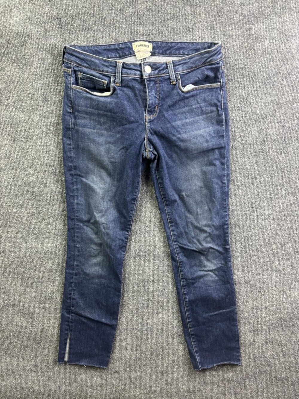 L'AGENCE Skinny Jeans Womens 28 Blue Med Wash Mid Rise Stretch 29x28 Denim